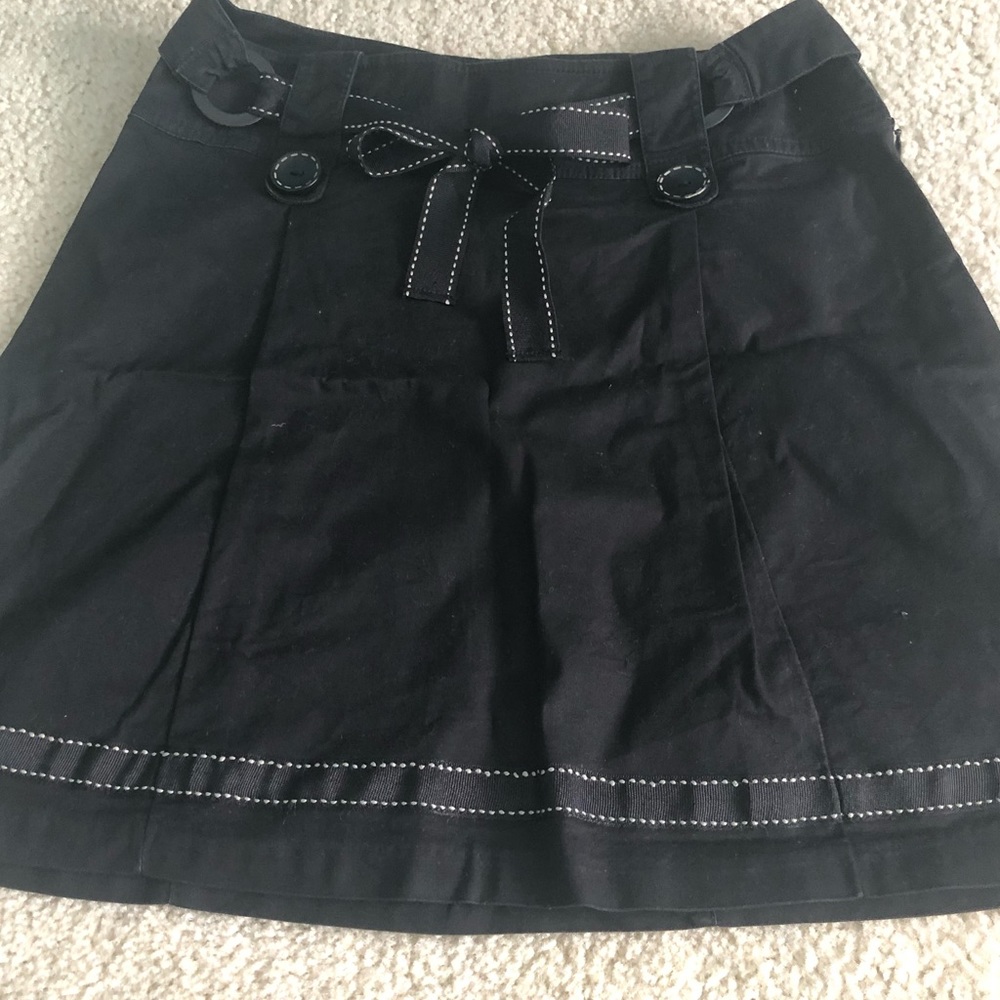 Black Mini Skirt with belt